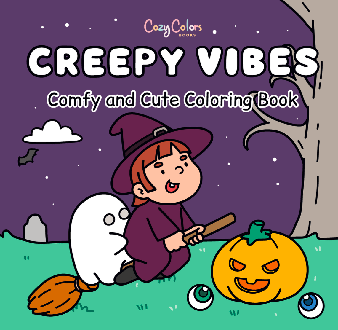 Halloween-themed creepy vibes printable coloring pages