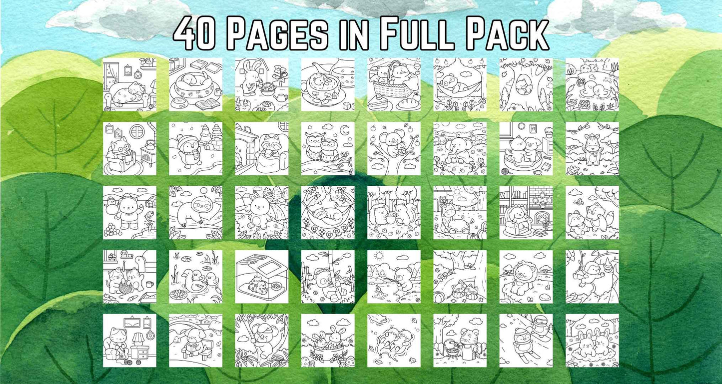 40 Cozy Vibes Printable Coloring Pages