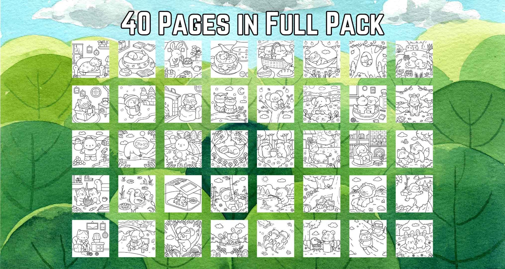 40 Cozy Vibes Printable Coloring Pages