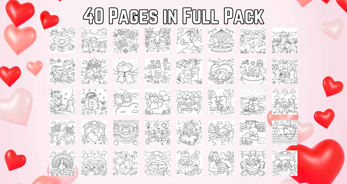 40 Valentine Vibes Coloring Pages 